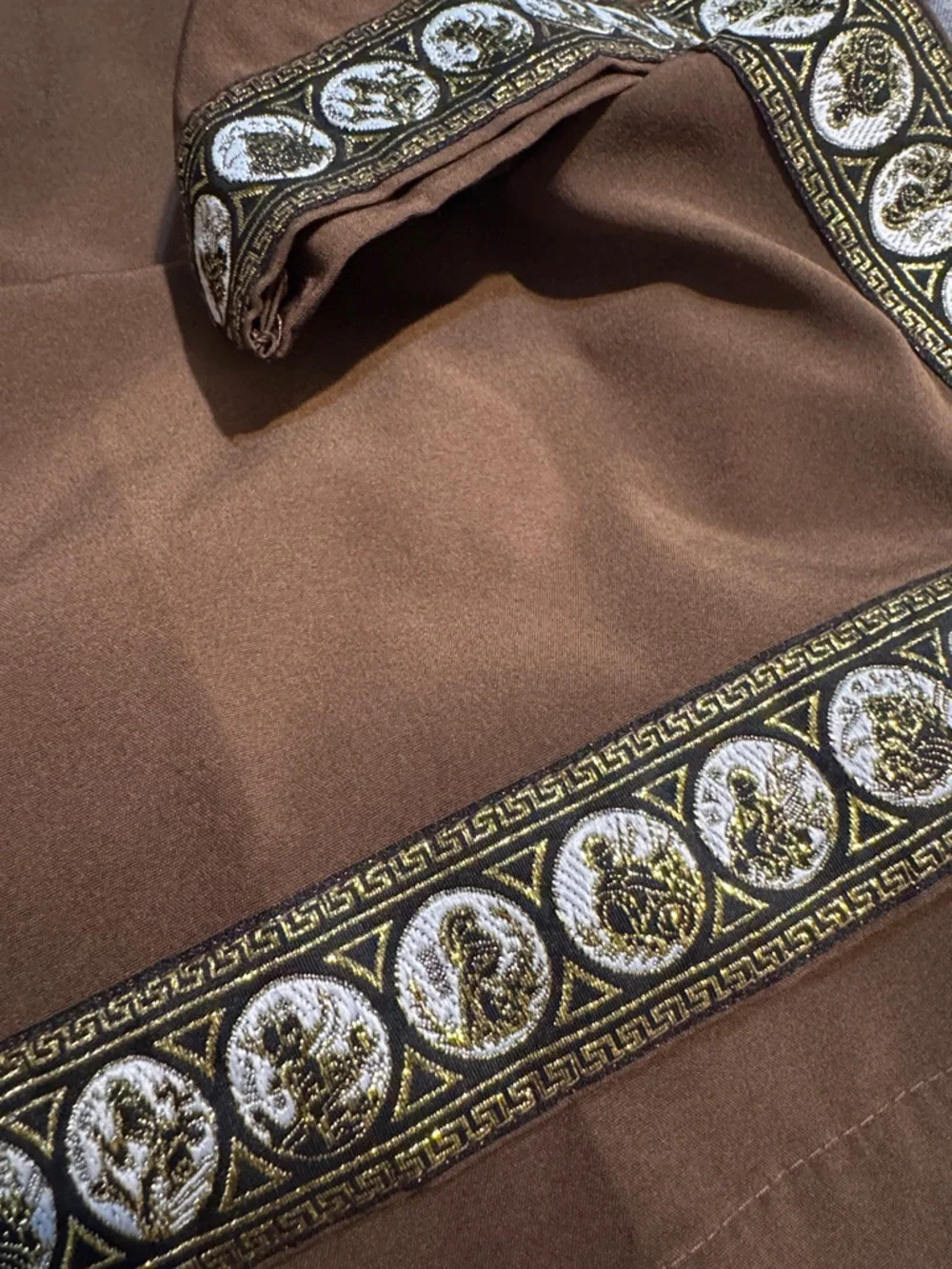 Brown Embroidered V-Neck Women’s Top - Picture 5 of 9
